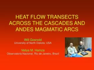 HEAT FLOW TRANSECTS ACROSS THE CASCADES AND ANDES MAGMATIC ARCS