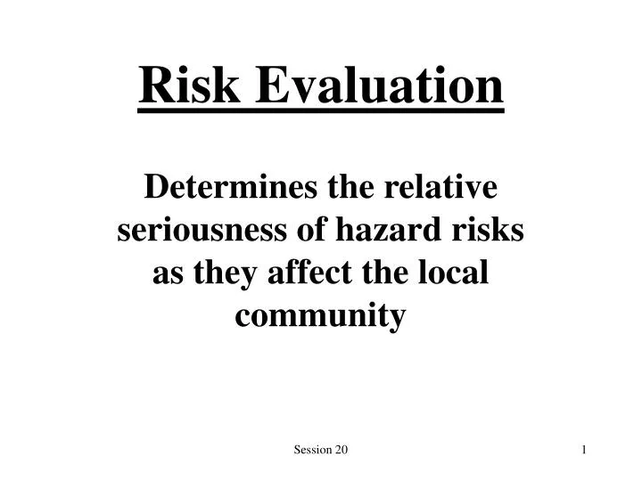 risk evaluation