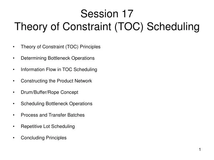 session 17 theory of constraint toc scheduling