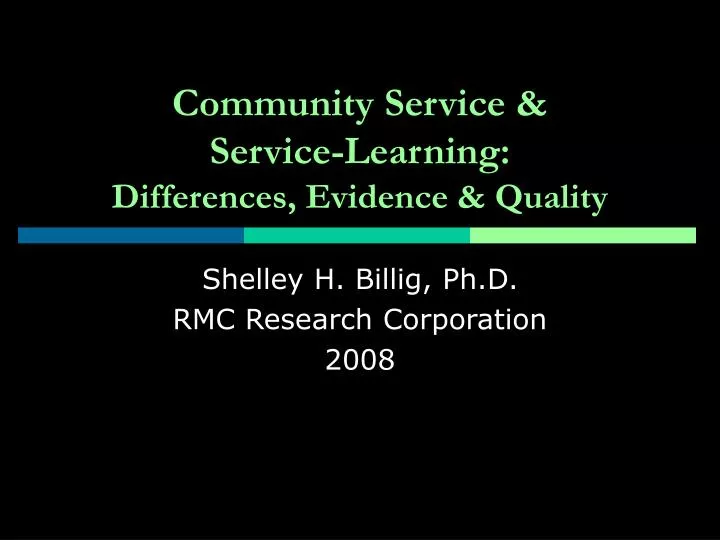 community service service learning differences evidence quality