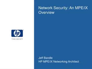 Network Security: An MPE/iX Overview