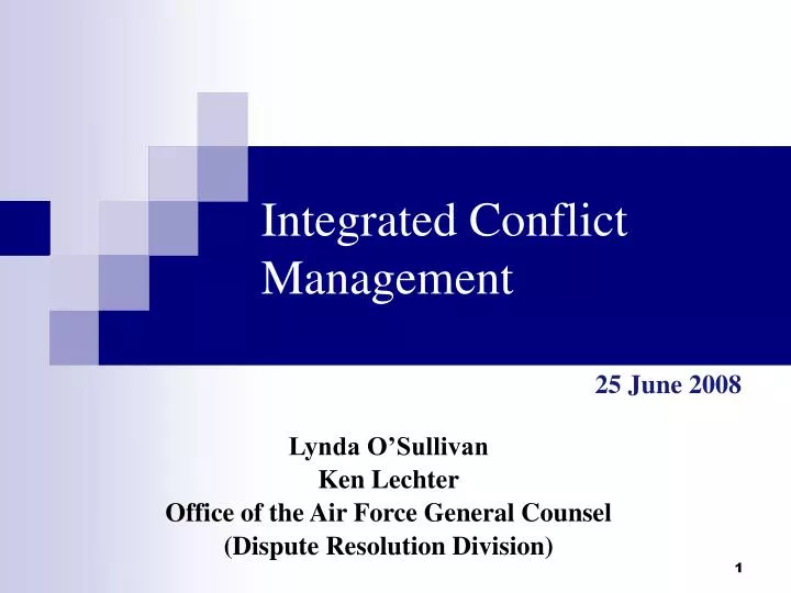 integrated conflict management