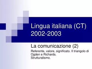 Lingua italiana (CT) 2002-2003