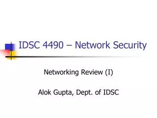 IDSC 4490 – Network Security