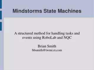 Mindstorms State Machines