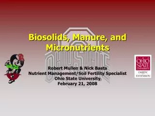 Biosolids, Manure, and Micronutrients