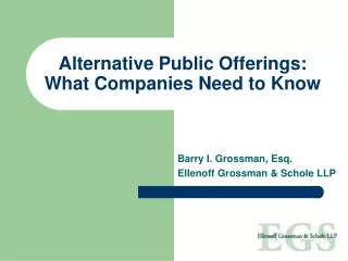 Alternative Public Offerings: What Companies Need to Know