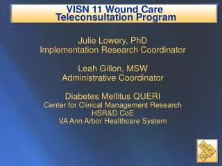 VISN 11 Wound Care Teleconsultation Program