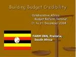 Building Budget Credibility - slide 1