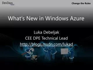 What‘s New in Windows Azure
