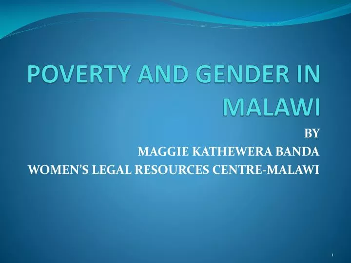 poverty and gender in malawi