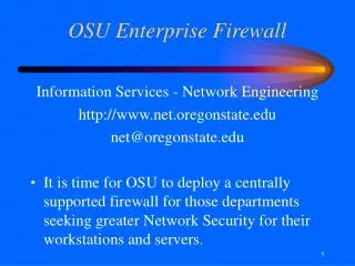 OSU Enterprise Firewall