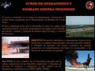 CURSO DE OPERACIONES Y COMBATE CONTRA INCENDIOS