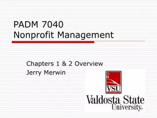 PADM 7040 Nonprofit Management