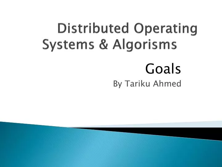 distributed operating systems algorisms