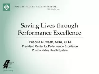Saving Lives through Performance Excellence