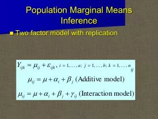 Population Marginal Means Inference