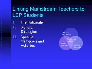 Linking Mainstream Teachers to LEP Students