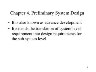Chapter 4. Preliminary System Design