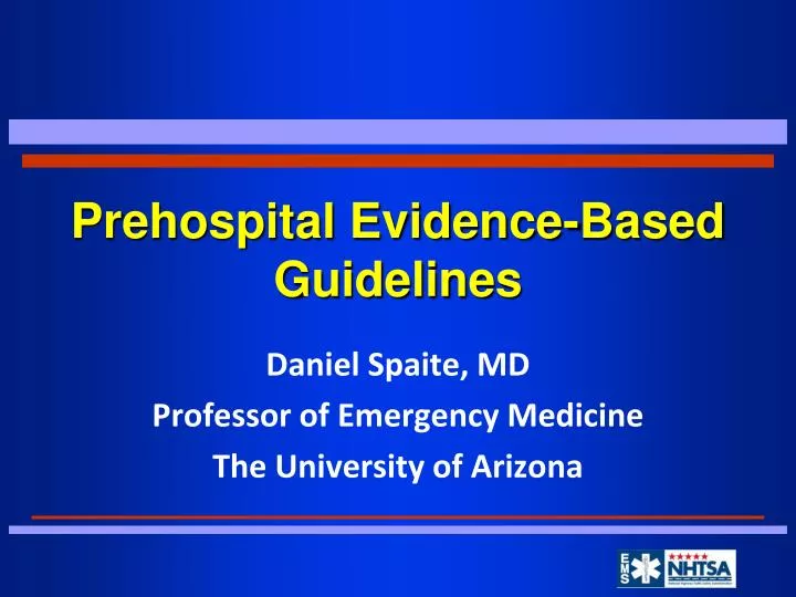 prehospital evidence based guidelines