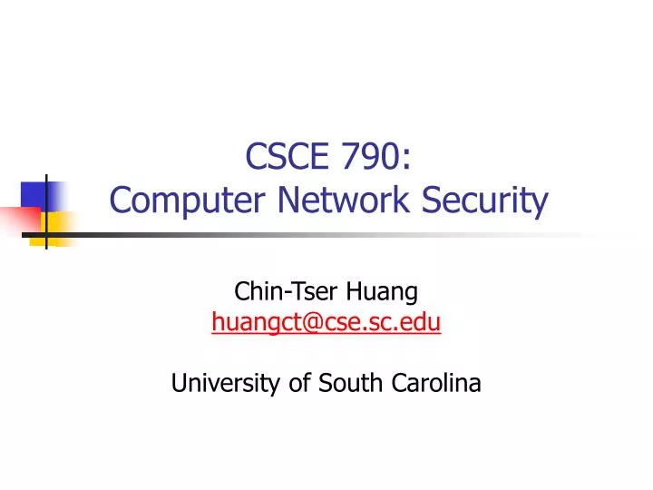 csce 790 computer network security