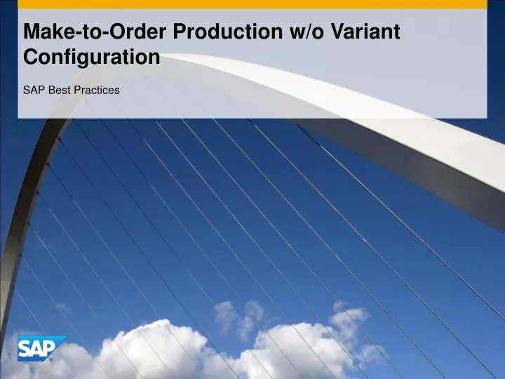make to order production w o variant configuration