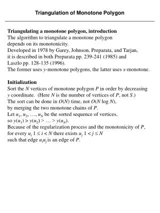 Triangulation of Monotone Polygon