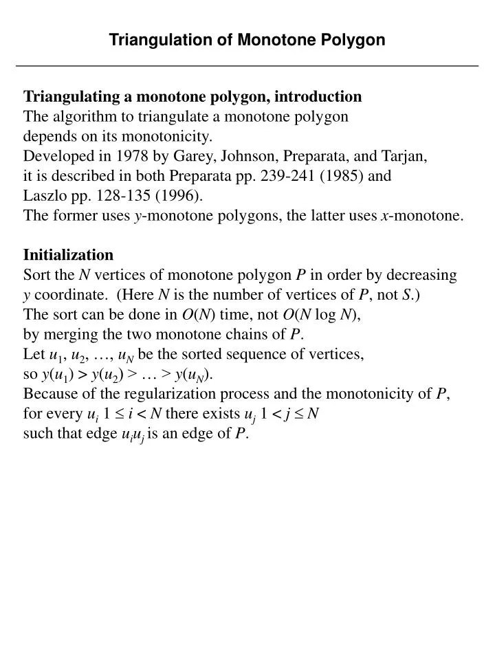 triangulation of monotone polygon