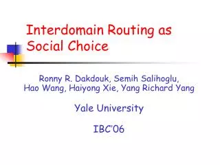 Interdomain Routing as Social Choice