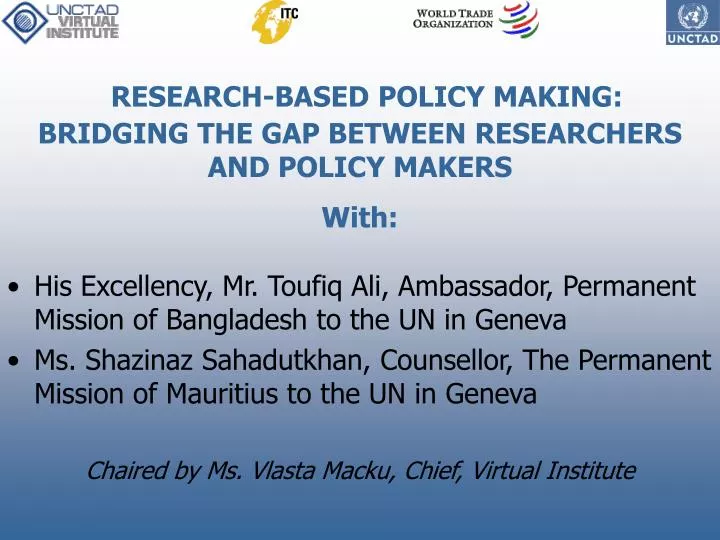 research based policy making bridging the gap between researchers and policy makers with