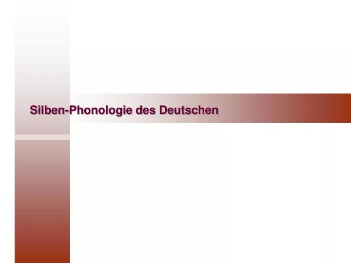silben phonologie des deutschen