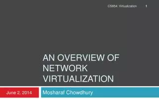 An Overview of Network Virtualization