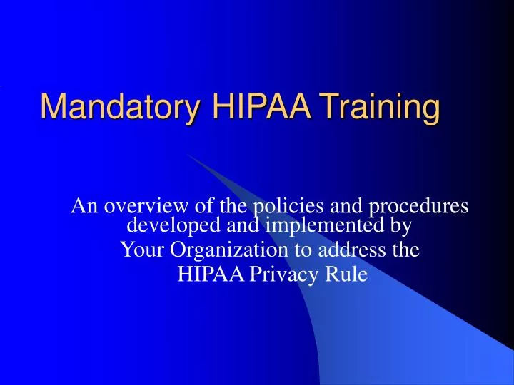 mandatory hipaa training