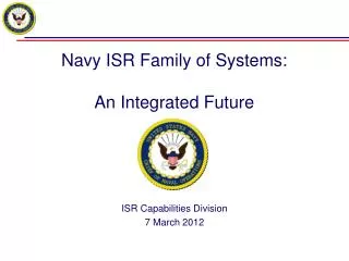 Navy ISR Family of Systems: An Integrated Future
