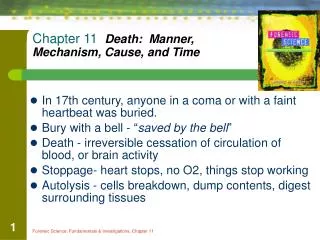Chapter 11 Death: Manner, Mechanism, Cause, and Time