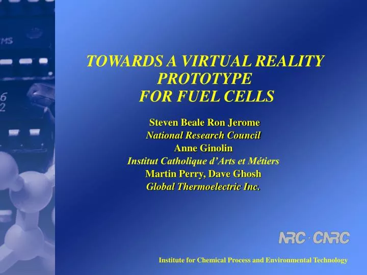 towards a virtual reality prototype for fuel cells