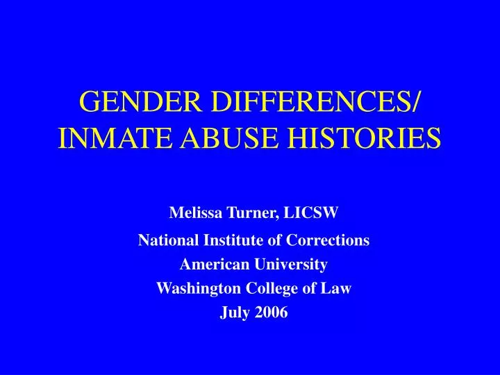 gender differences inmate abuse histories