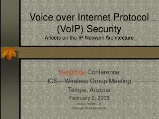 Voice over Internet Protocol (VoIP) Security Affects on the IP Network Architecture