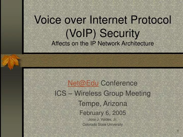 voice over internet protocol voip security affects on the ip network architecture