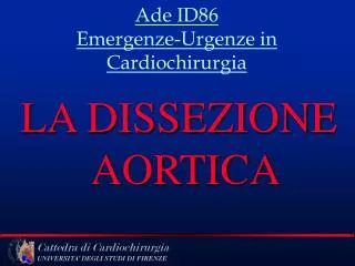Ade ID86 Emergenze-Urgenze in Cardiochirurgia