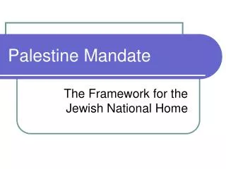 Palestine Mandate