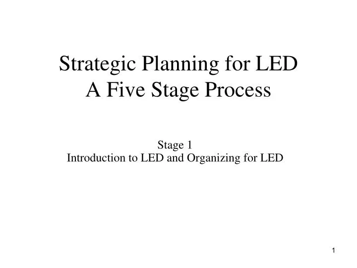strategic planning for led a five stage process