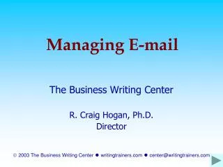Managing E‑mail