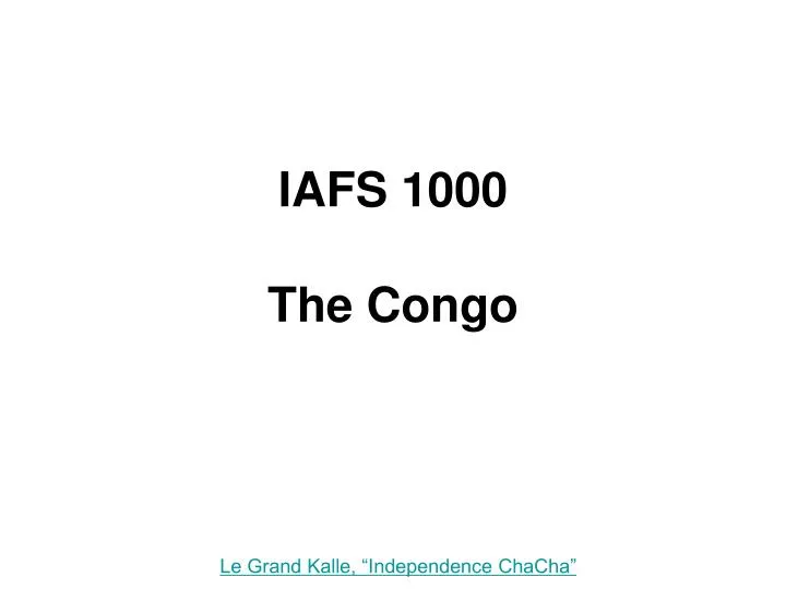 iafs 1000 the congo