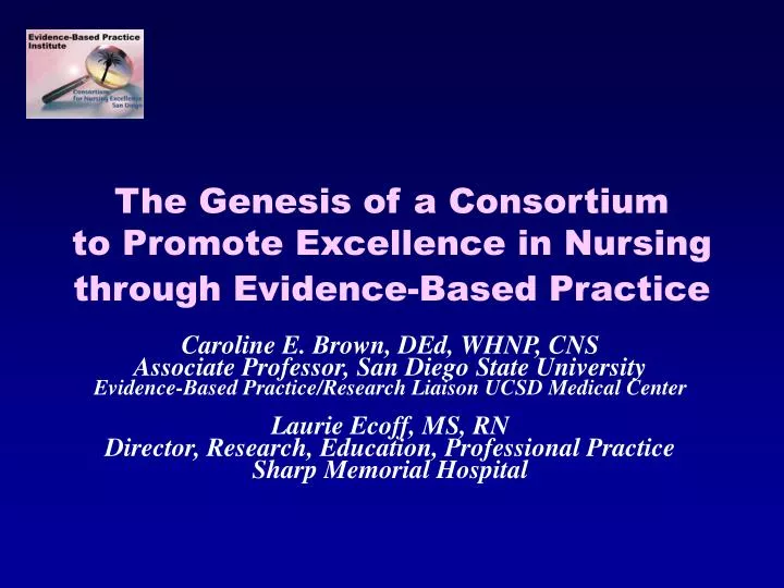 the genesis of a consortium to promote excellence in nursing through evidence based practice