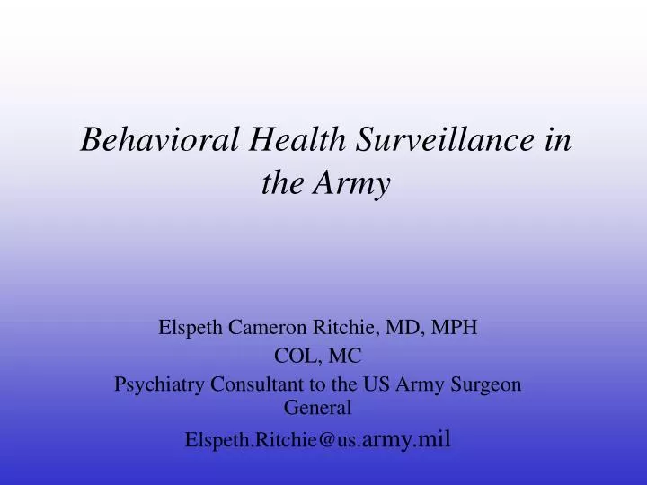 behavioral health surveillance in the army