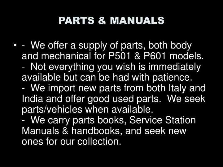 parts manuals