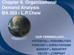 Chapter 8. Organizational Demand Analysis BA 303 - L.P.Chew - slide 1