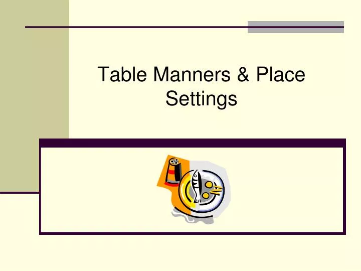 table manners place settings