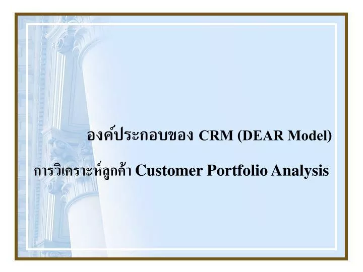 customer portfolio analysis